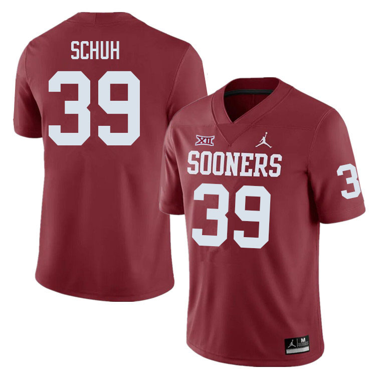 Men #39 Peter Schuh Oklahoma Sooners College Football Jerseys Sale-Crimson - Click Image to Close